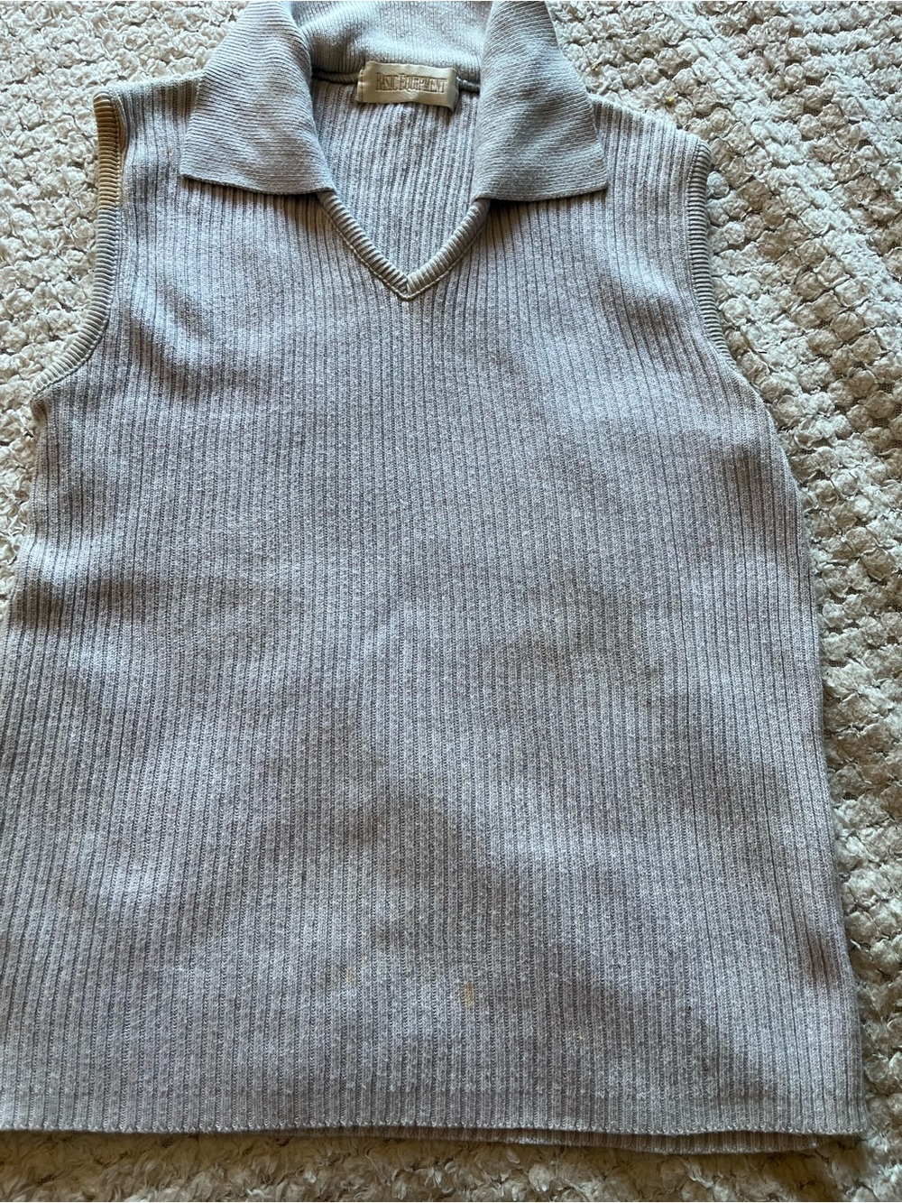 Women’s Ribbed Knit Sleeveless Sweater - Light Gray